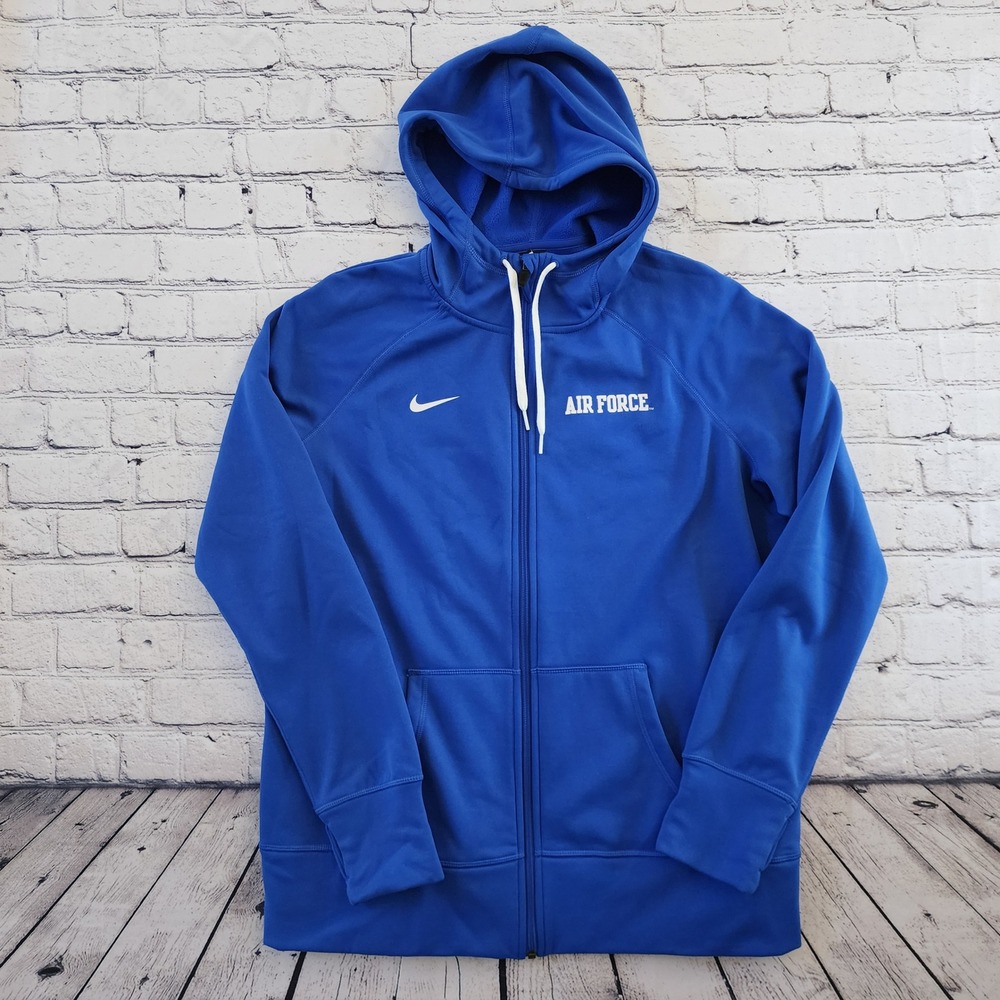 Nike Air Force Therma-FIT Full Zip Hoodie Mens XL Royal Blue AF Logo 29580X-AF1